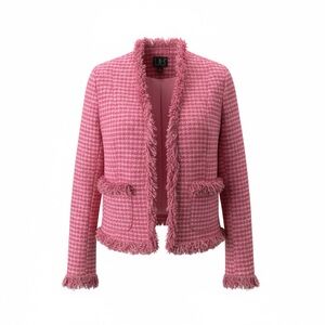 INC International Concepts Pink Tweed Blazer Size 6P Barbiecore Preppy Feminine